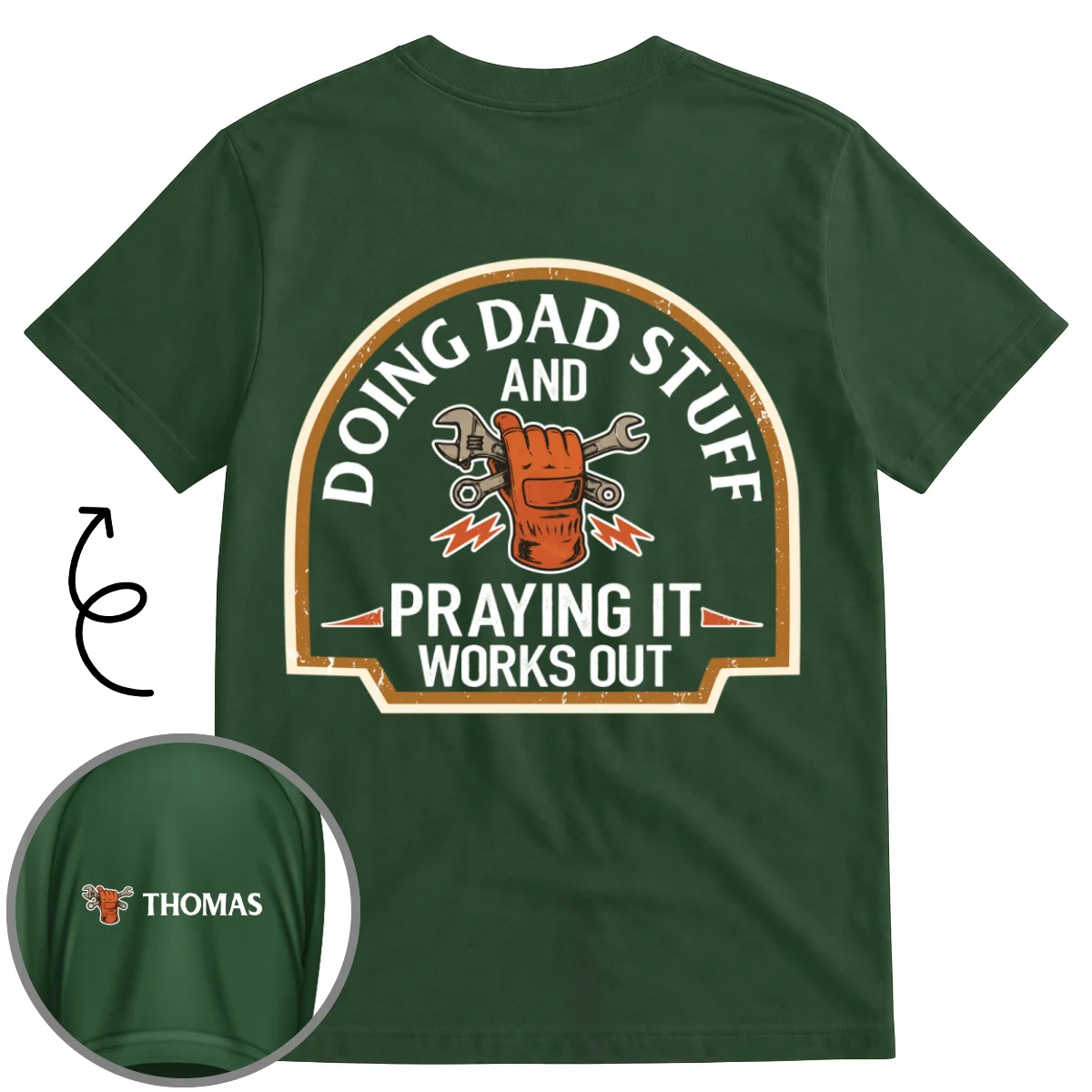 Daddy Stuff - Personalized Custom Shirt With Design On Sleeve - Image 9