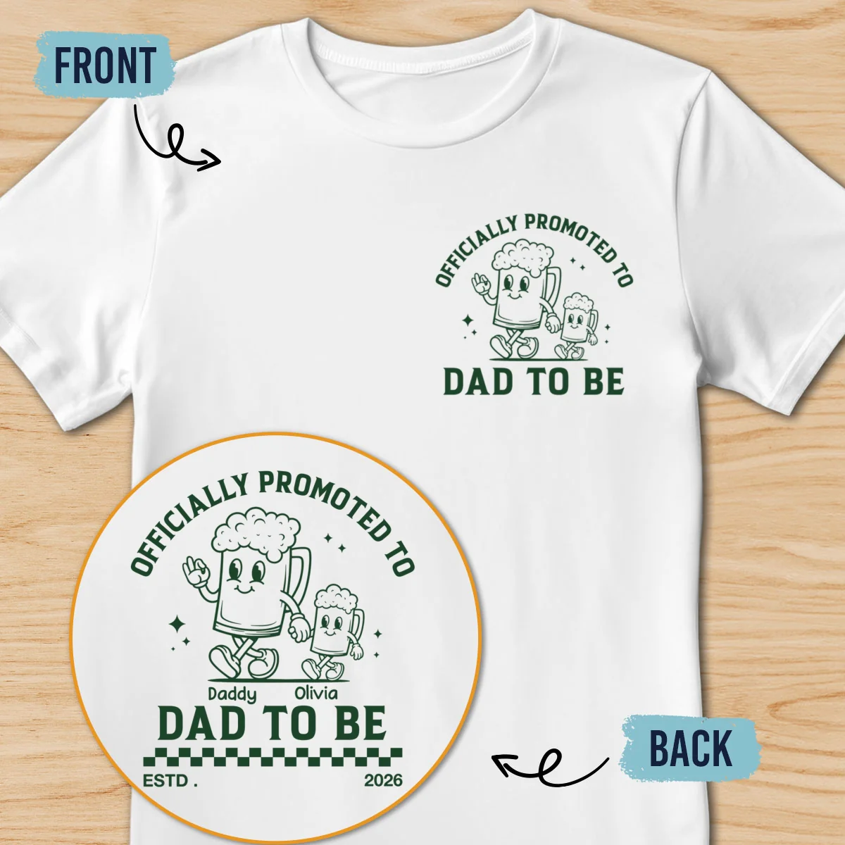 Daddy To Be - Personalized Custom Shirt - Image 6