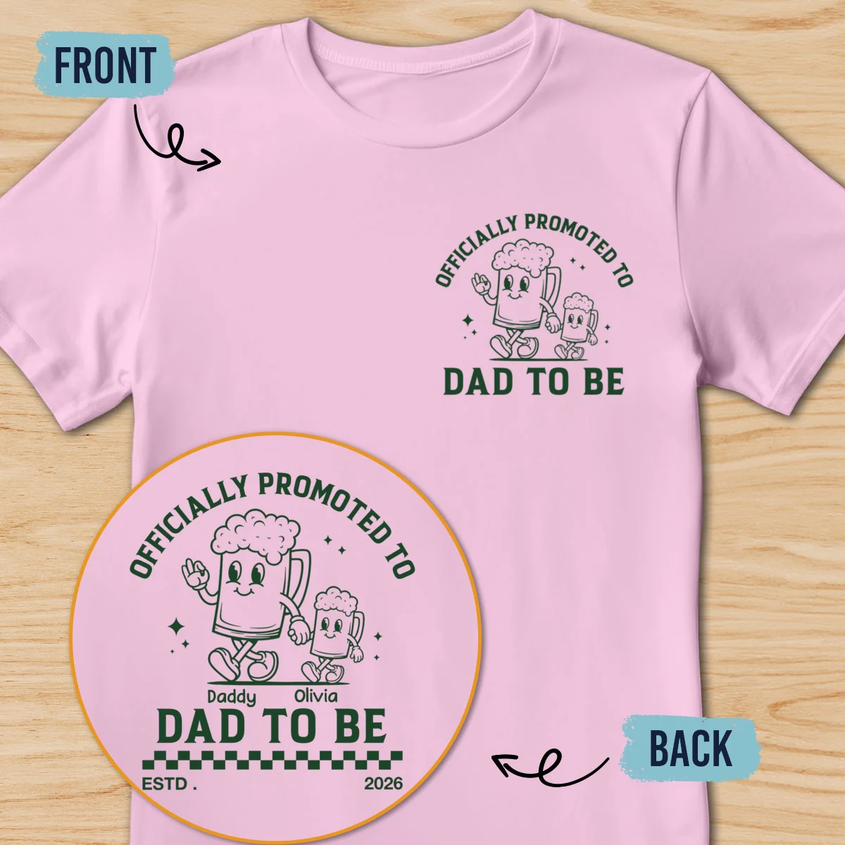 Daddy To Be - Personalized Custom Shirt - Image 7