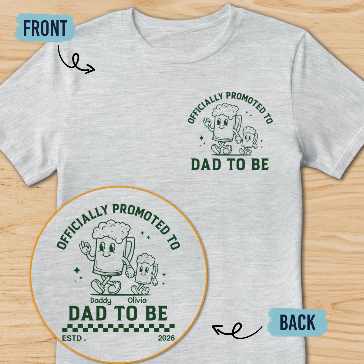 Daddy To Be - Personalized Custom Shirt - Image 8