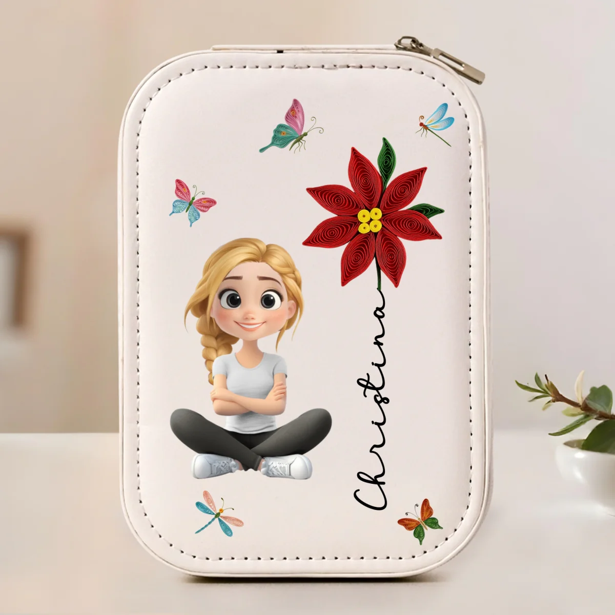 Darling Girl - Personalized Custom Jewelry Box With LED Mirror - Image 7