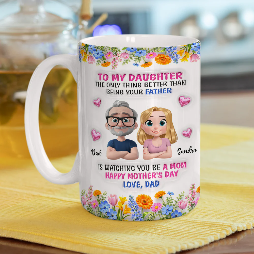 Daughter Happy Mother Day - Personalized Custom 3D Inflated Effect Mug - Image 5