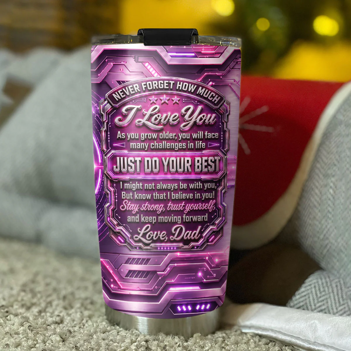 Daughter Motivational - Personalized Custom 3D Effect Tumbler - Image 4