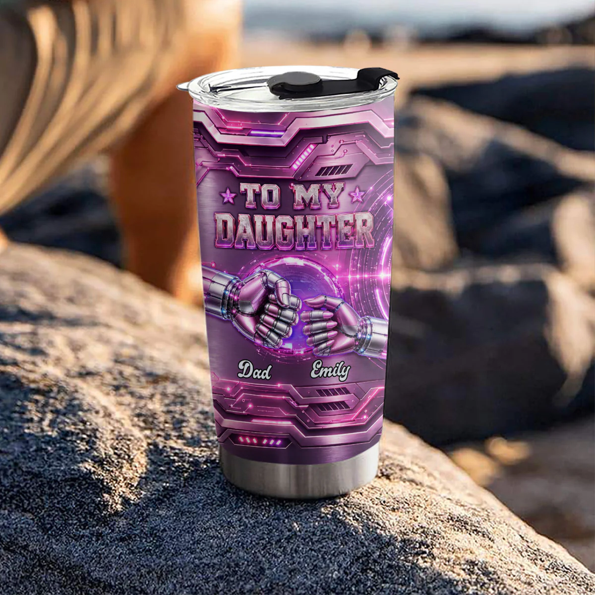 Daughter Motivational - Personalized Custom 3D Effect Tumbler - Image 5