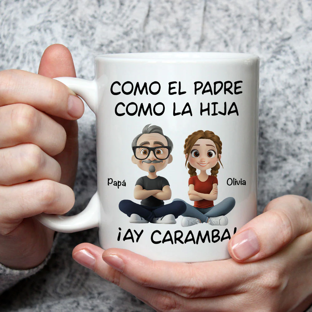 De Tal Palo Tal Astilla Versión Cartoon - Taza De Café Personalizada - Image 3