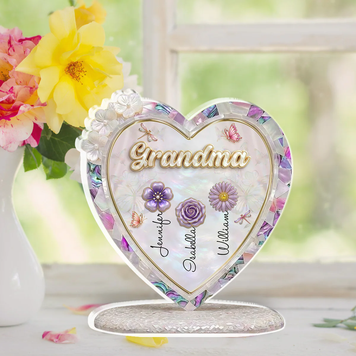 Dear Mom Grandma - Personalized Custom Acrylic Plaque - Image 3