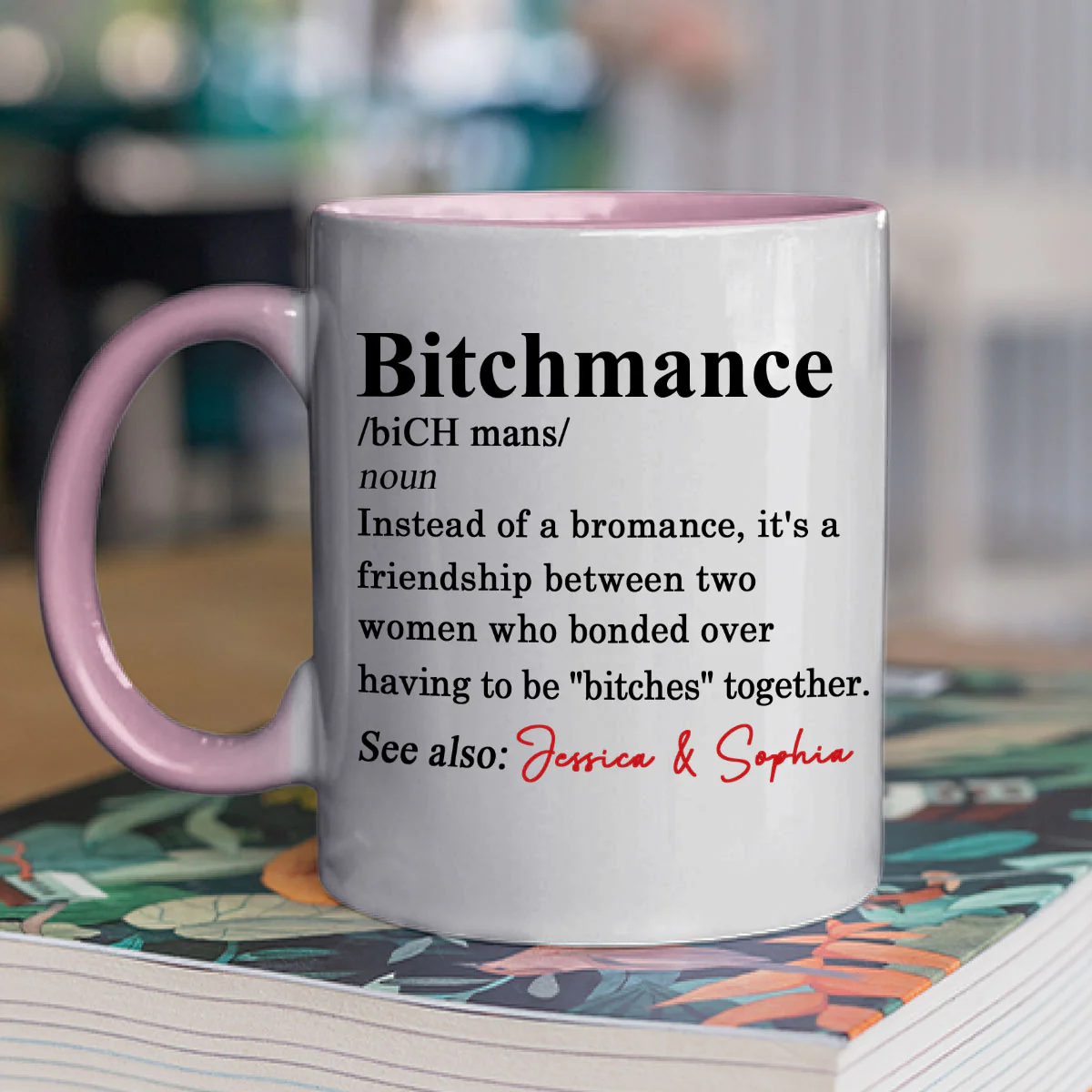 Definition A Friendship - Personalized Custom Accent Mug - Image 2