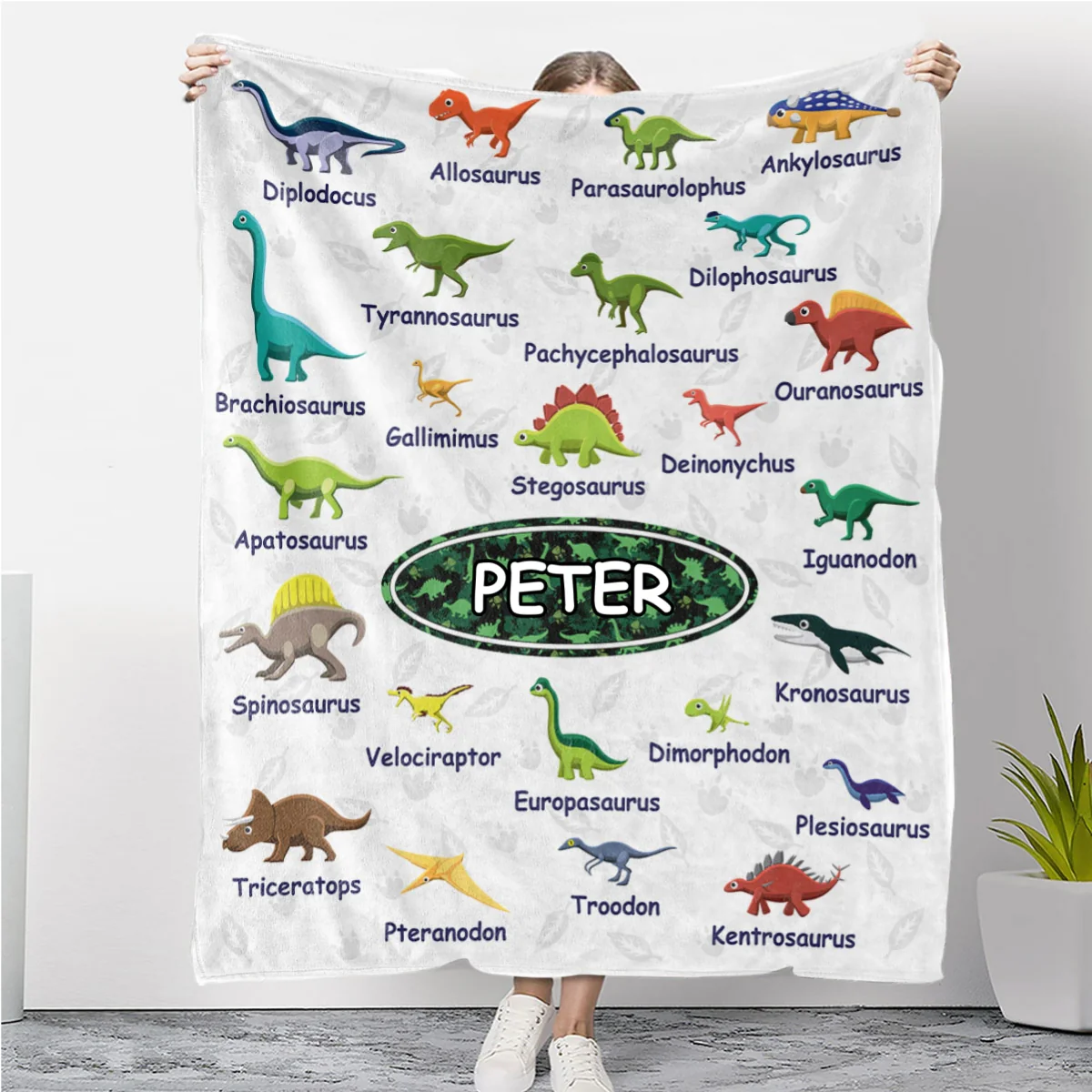 Dinosaurs - Personalized Custom Fleece Blanket - Image 6