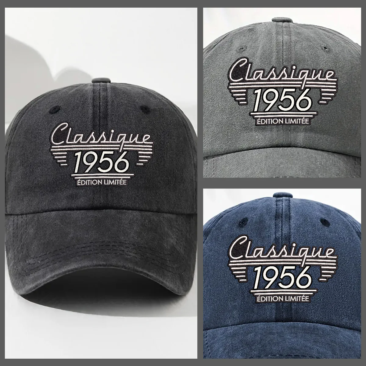Édition Classique - Casquette En Denim Vintage Délavé Personnalisée - Image 3