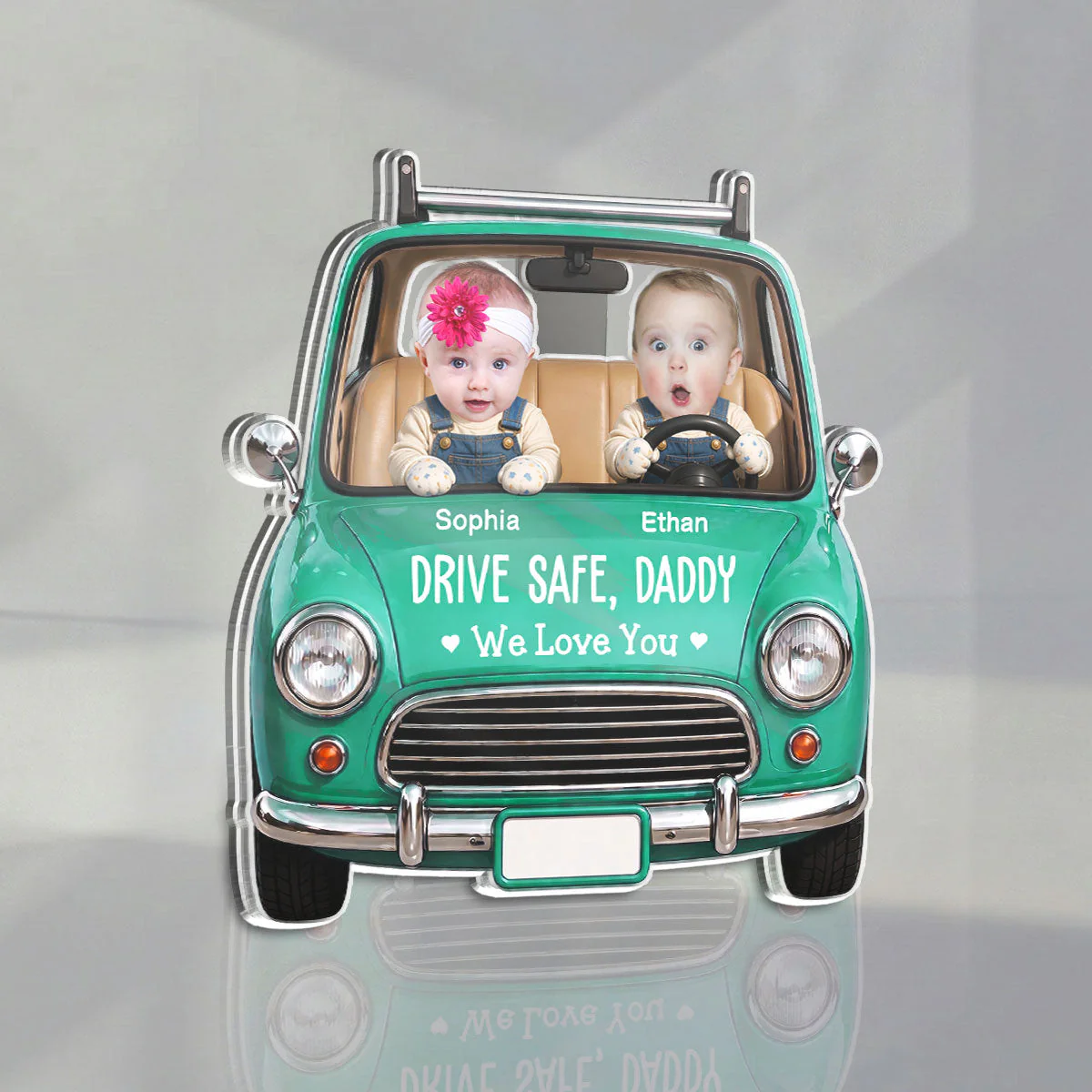 Drive Safe Daddy - Personalized Custom Acrylic Car Visor Clip - Image 3