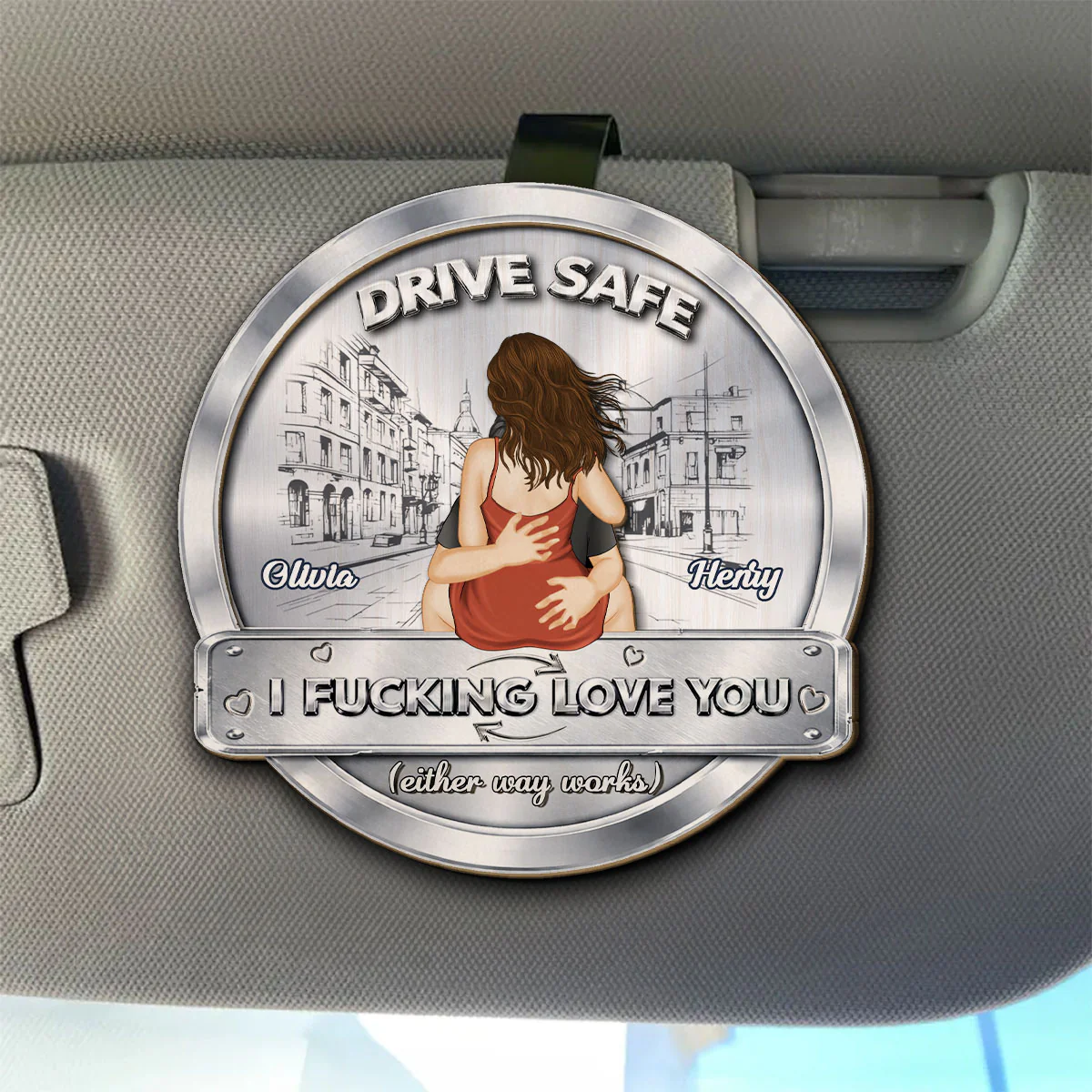 Drive Safe My Love - Personalized Custom Car Visor Clip