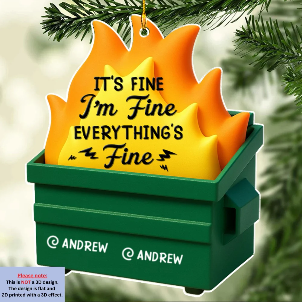 Dumpster Fire - Personalized Custom Acrylic Ornament - Image 7