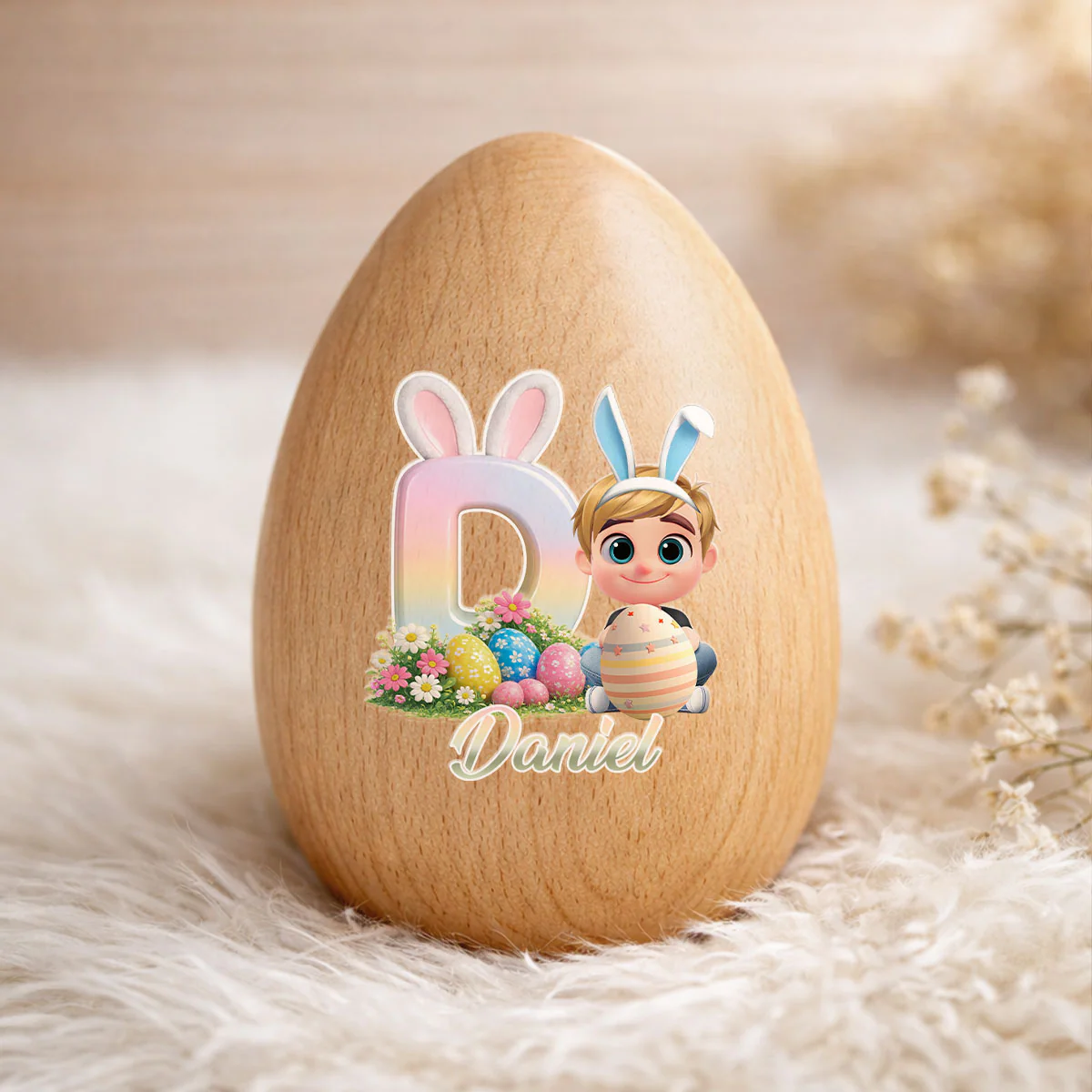 Easter Bunny - Personalized Custom Wooden Egg Shaker - Image 3