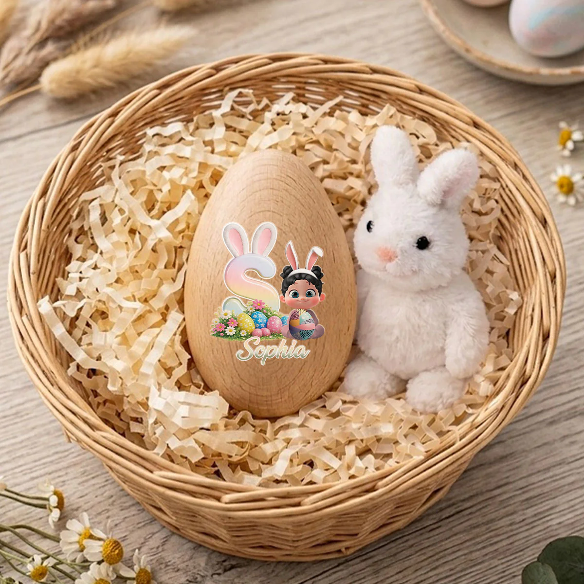 Easter Bunny - Personalized Custom Wooden Egg Shaker - Image 4