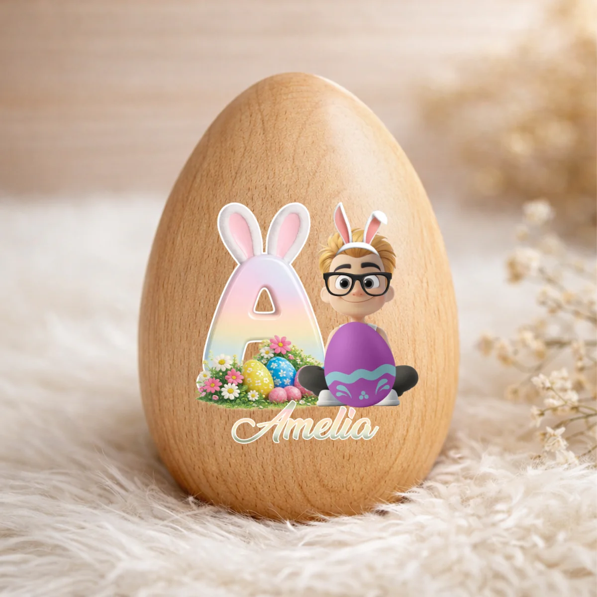 Easter Bunny - Personalized Custom Wooden Egg Shaker - Image 8
