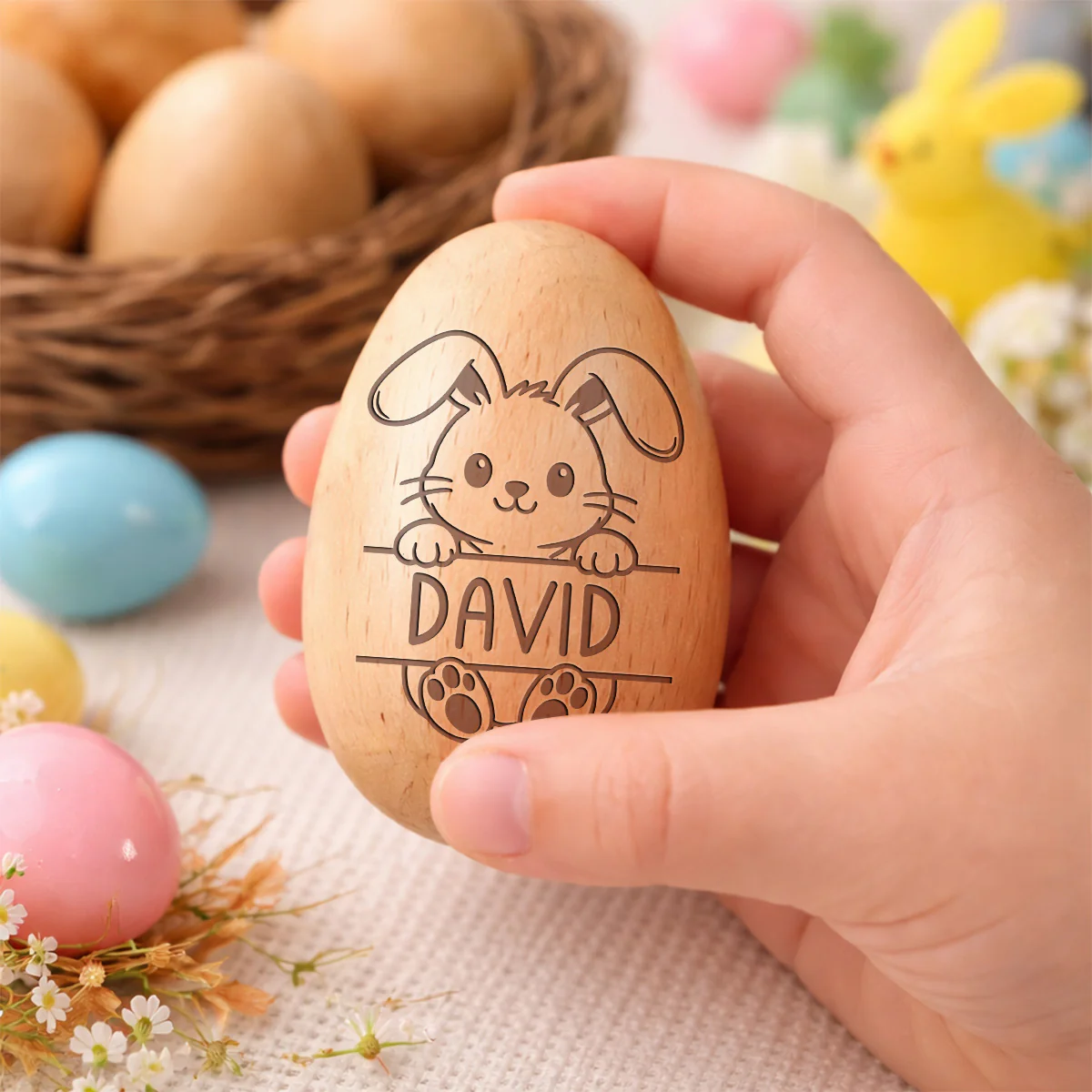 Easter Egg - Personalized Custom Wooden Egg Shaker - Image 2