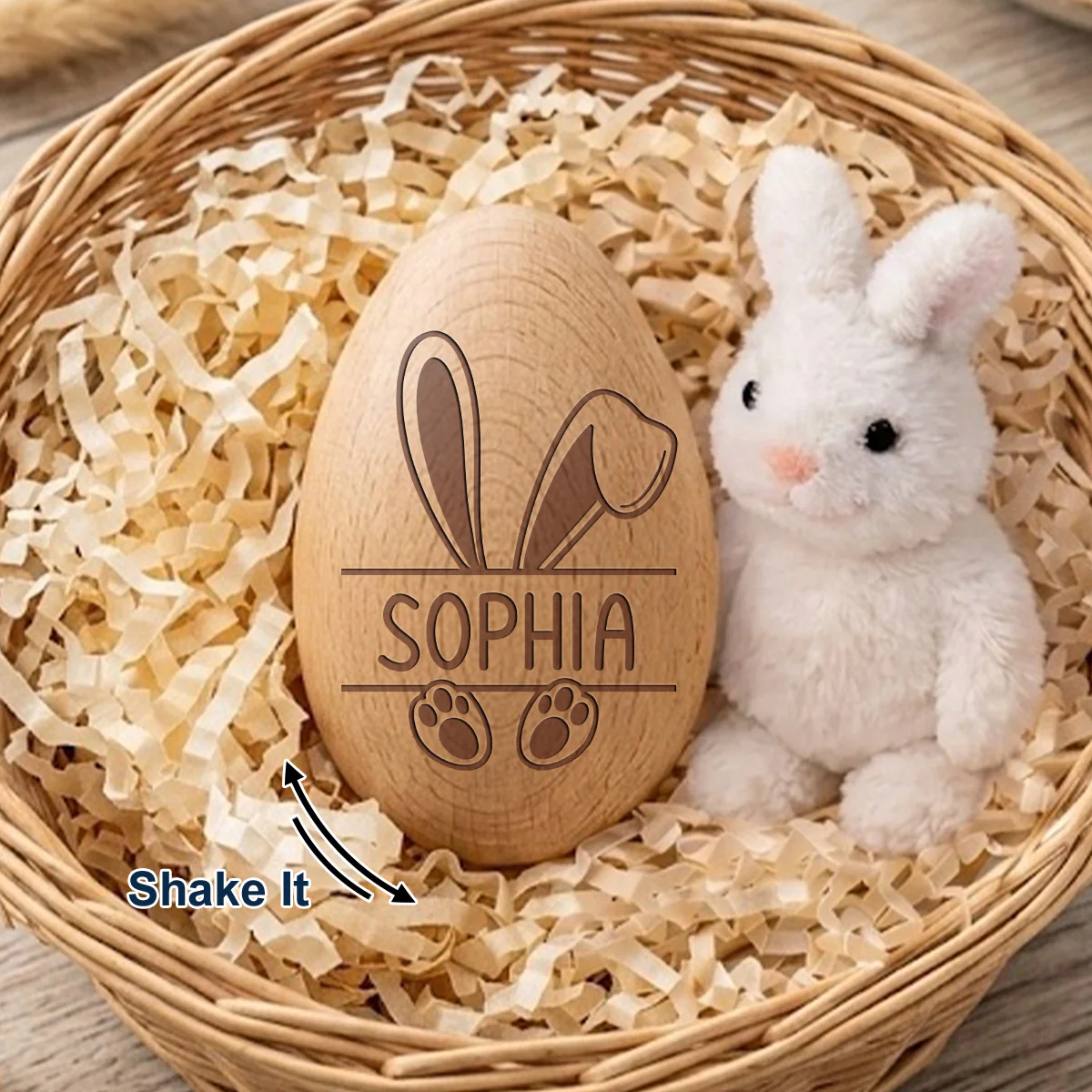 Easter Egg - Personalized Custom Wooden Egg Shaker - Image 3