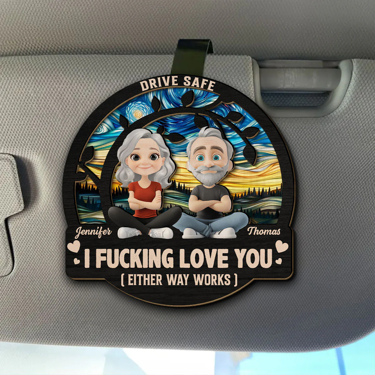 Either Way Works Version 2 - Personalized Custom Car Visor Clip