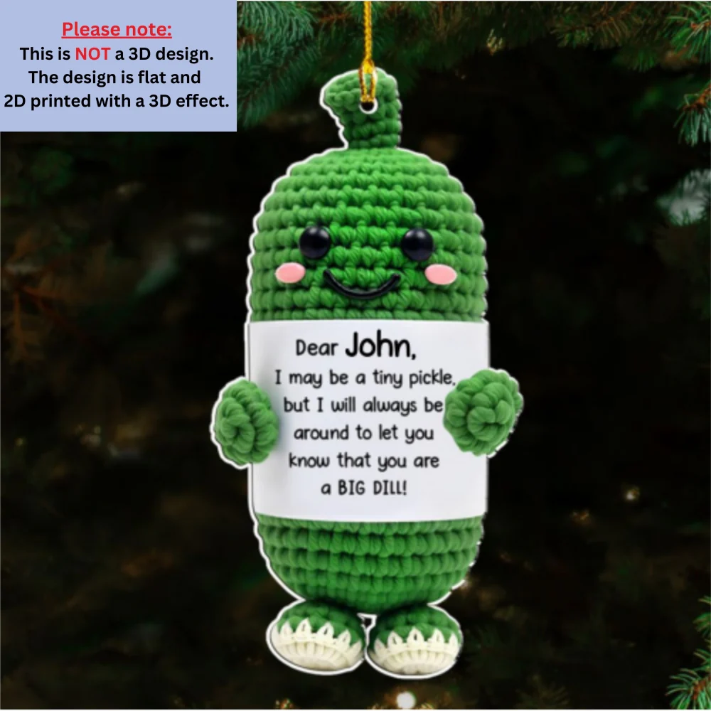 Emotional Support Pickle - Personalized Custom Acrylic Ornament - Image 7