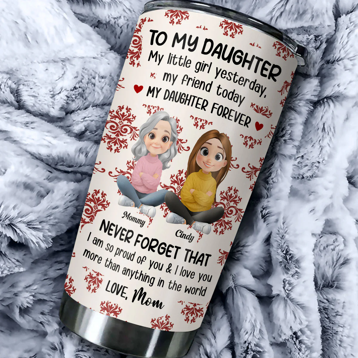 Endless Love For My Daughter - Personalized Custom Tumbler - Image 2