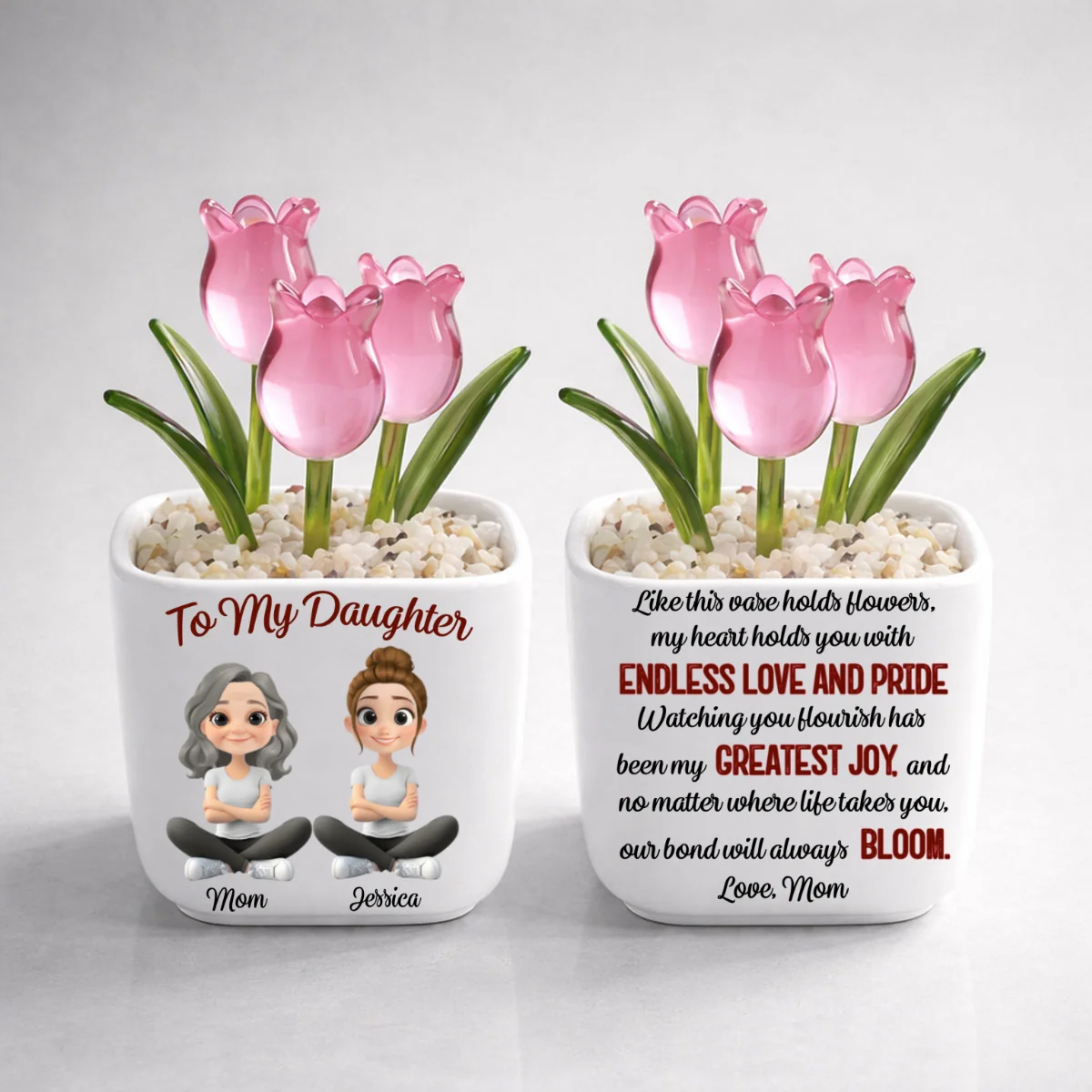 Endless Love For You - Personalized Custom Glass Everlasting Tulips - Image 10