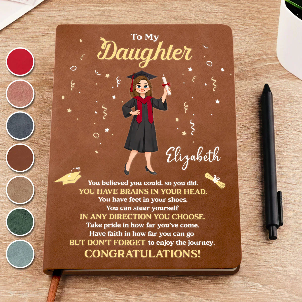 Enjoy The Journey - Personalized Custom Leather Journal