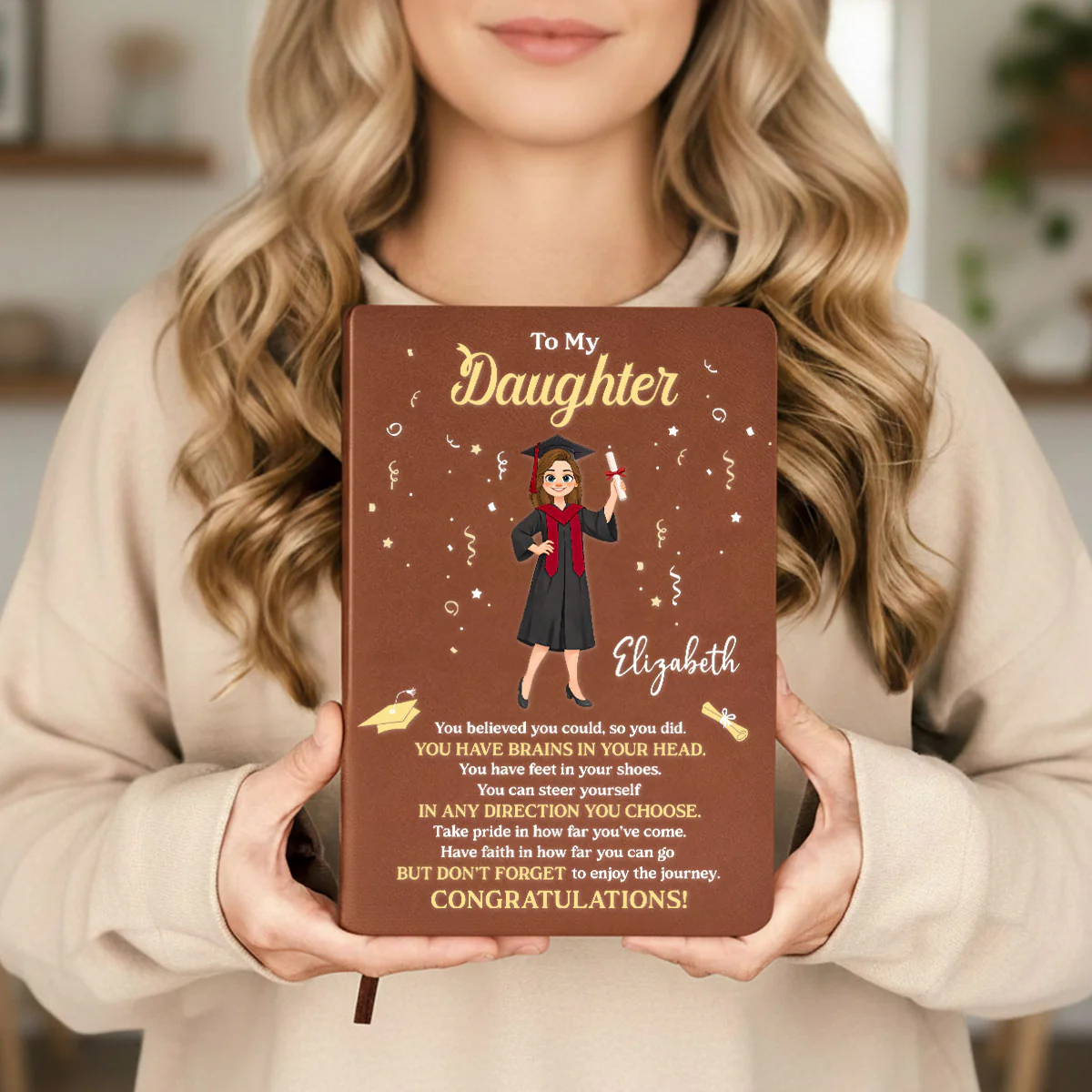 Enjoy The Journey - Personalized Custom Leather Journal - Image 2