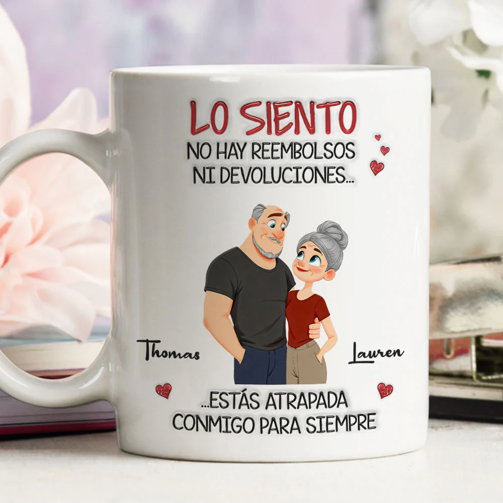 Estás Atrapado Conmigo - Taza personalizada con efecto 3D inflado - Image 4