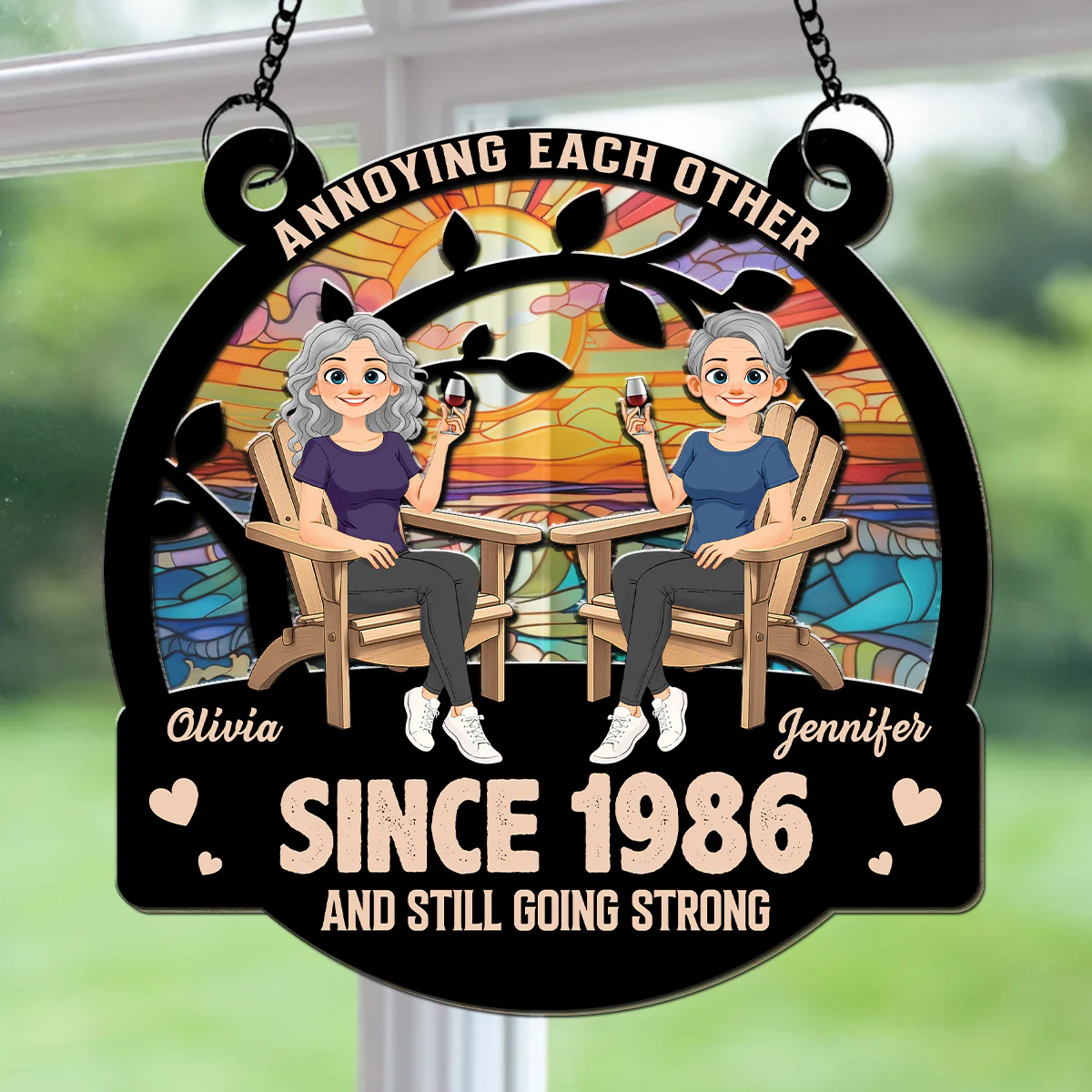 Everlasting Love 2 - Personalized Custom Suncatcher
