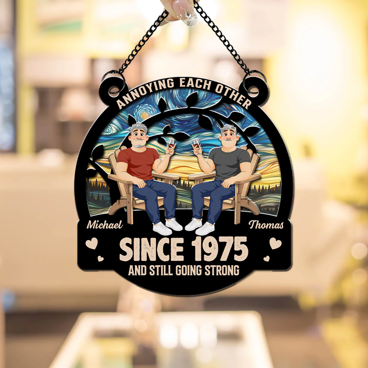 Everlasting Love 2 - Personalized Custom Suncatcher - Image 3