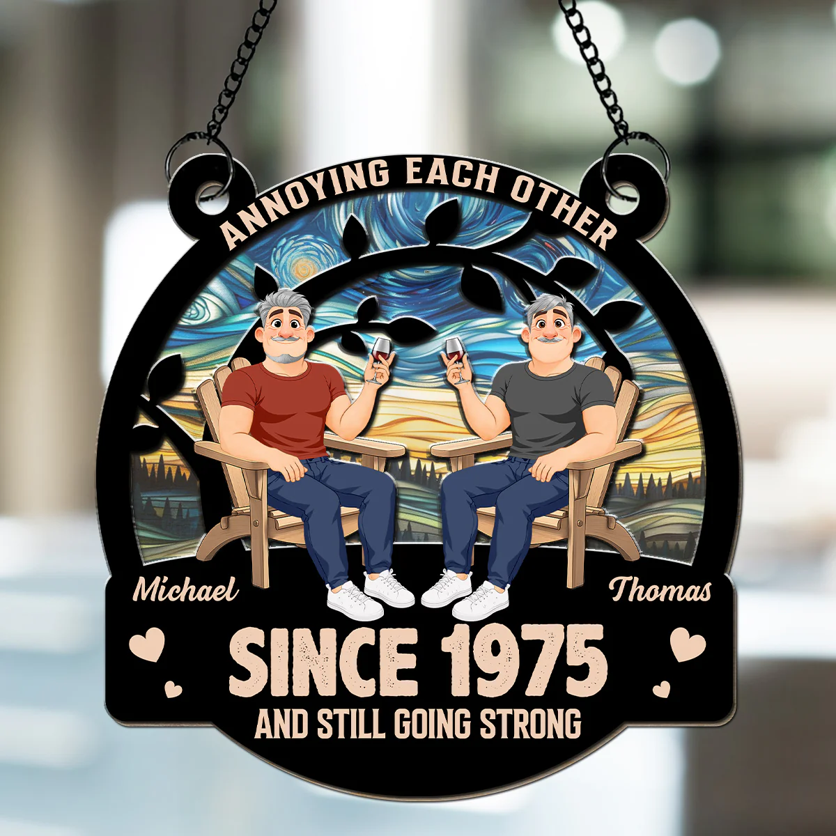 Everlasting Love 2 - Personalized Custom Suncatcher - Image 4