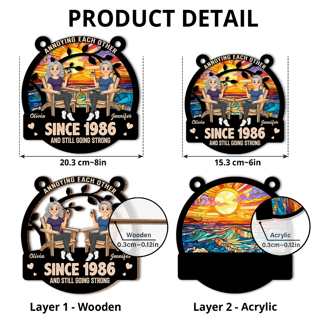 Everlasting Love 2 - Personalized Custom Suncatcher - Image 5