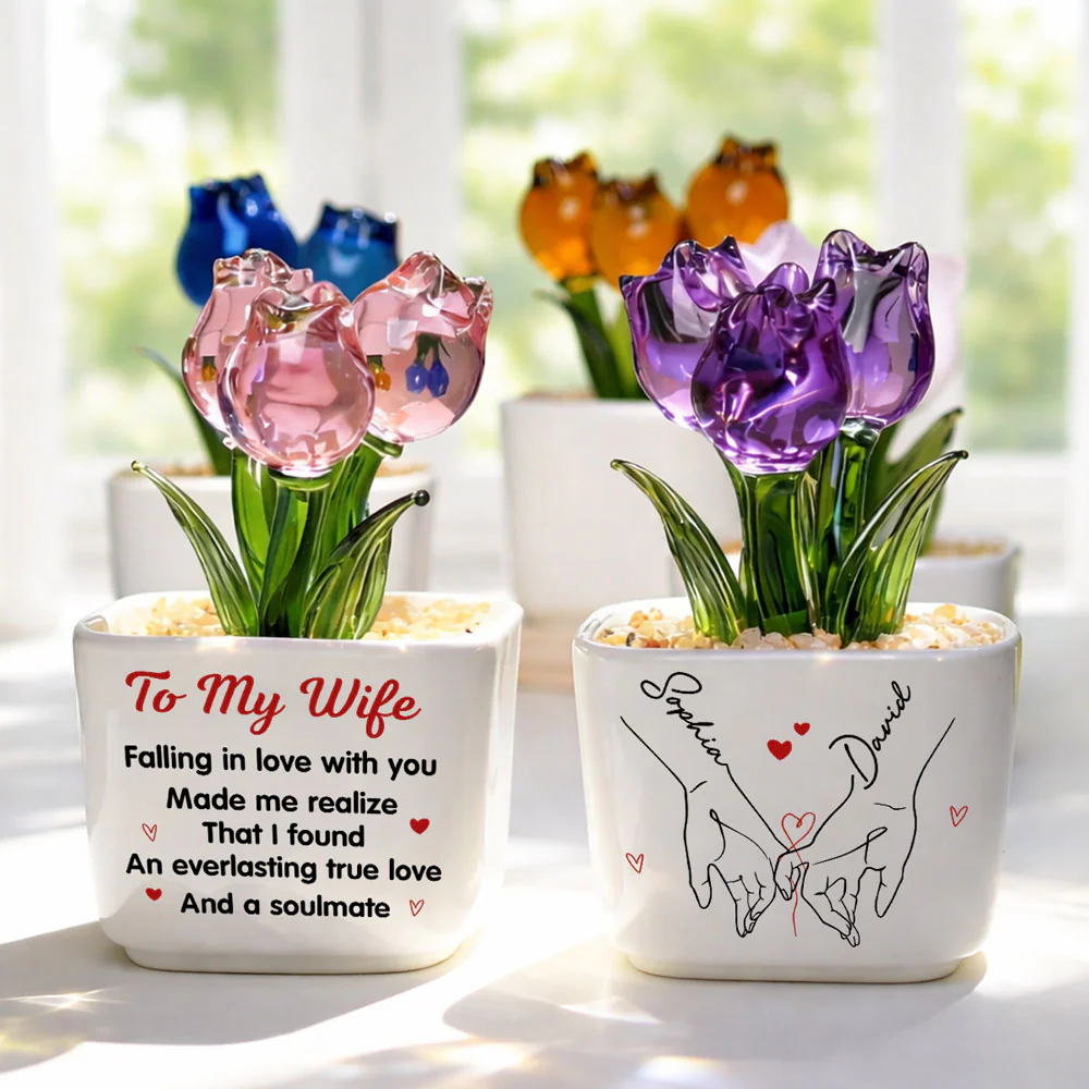 Everlasting Love - Personalized Custom Glass Everlasting Tulips - Image 2