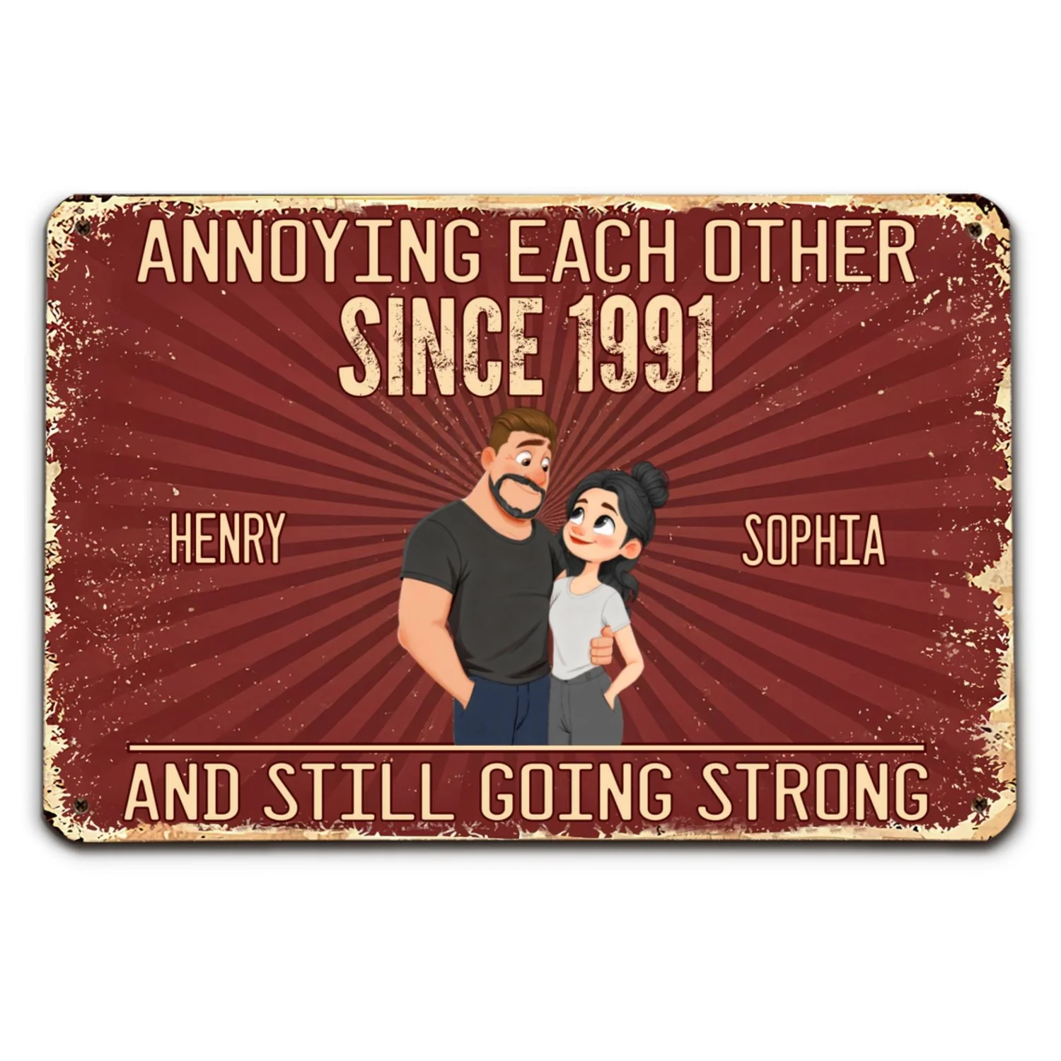 Everlasting Love Story - Personalized Custom Metal Sign - Image 7