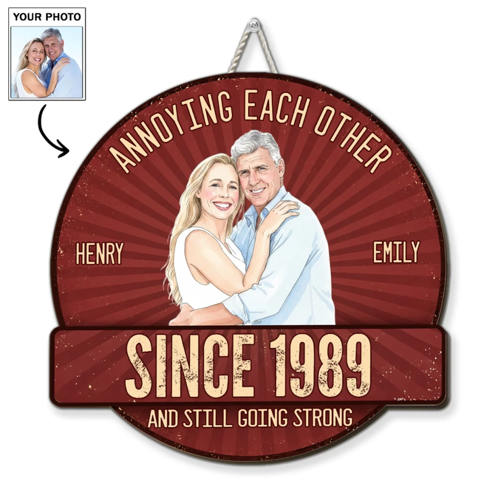 Everlasting Love Water Color - Personalized Custom Wood Sign