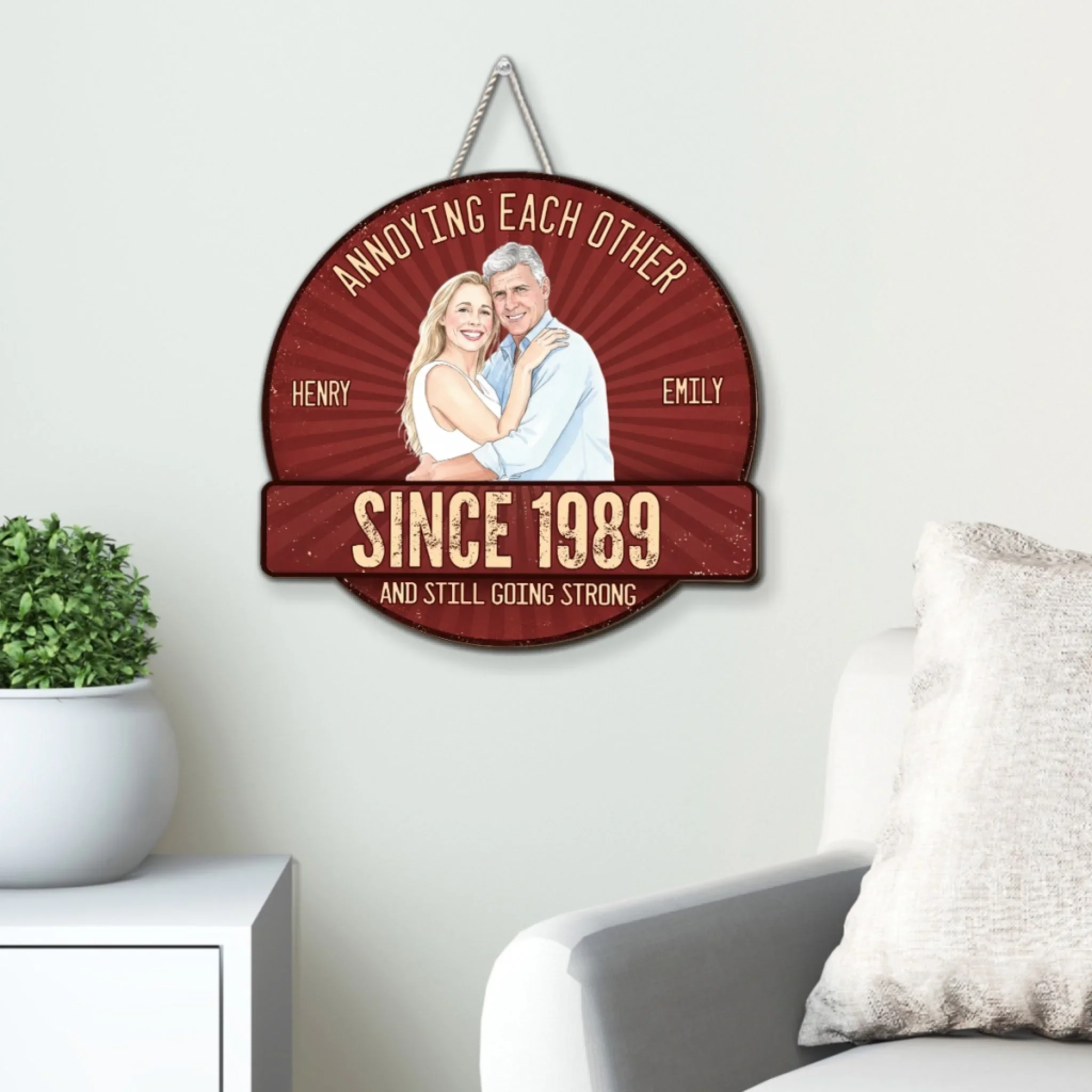 Everlasting Love Water Color - Personalized Custom Wood Sign - Image 2