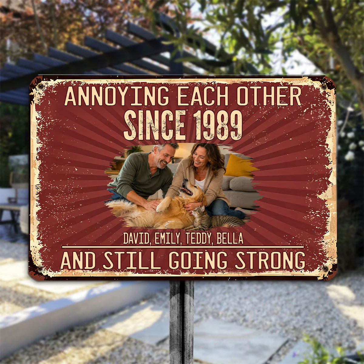 Everlasting Love With Pet Photo - Personalized Custom Metal Sign - Image 5