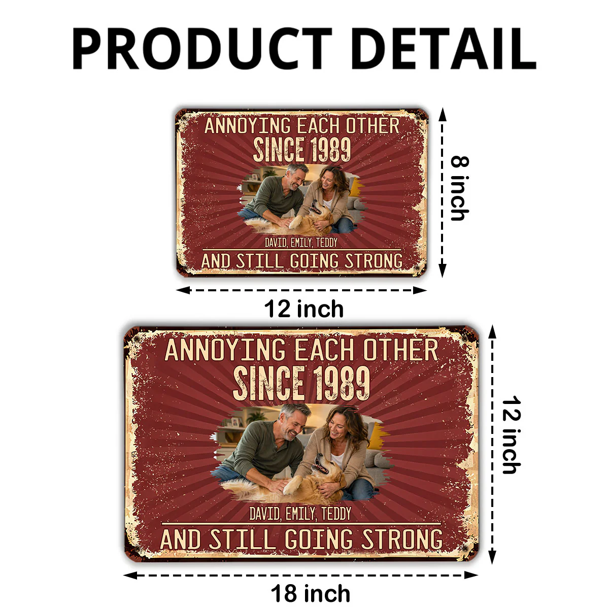 Everlasting Love With Pet Photo - Personalized Custom Metal Sign - Image 6