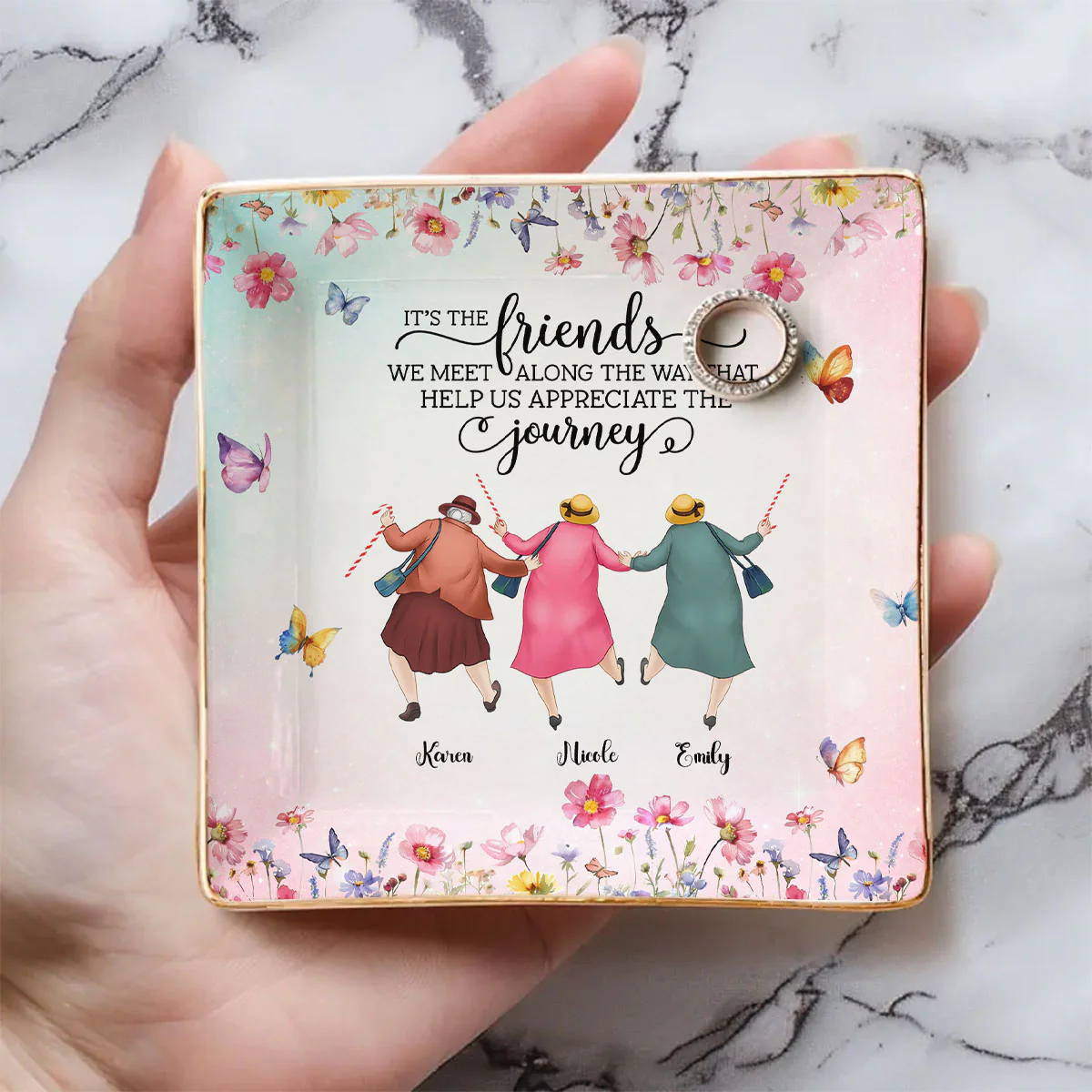 Every Chapter Better With Friends - Personalized Custom Jewelry Dish - Image 2