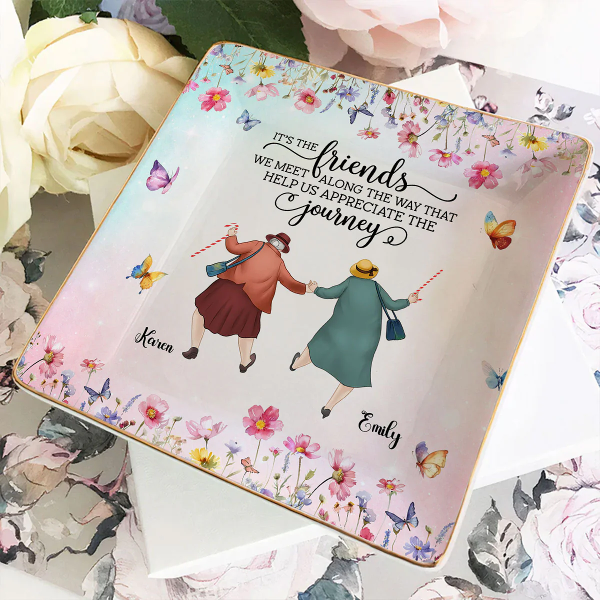 Every Chapter Better With Friends - Personalized Custom Jewelry Dish - Image 3