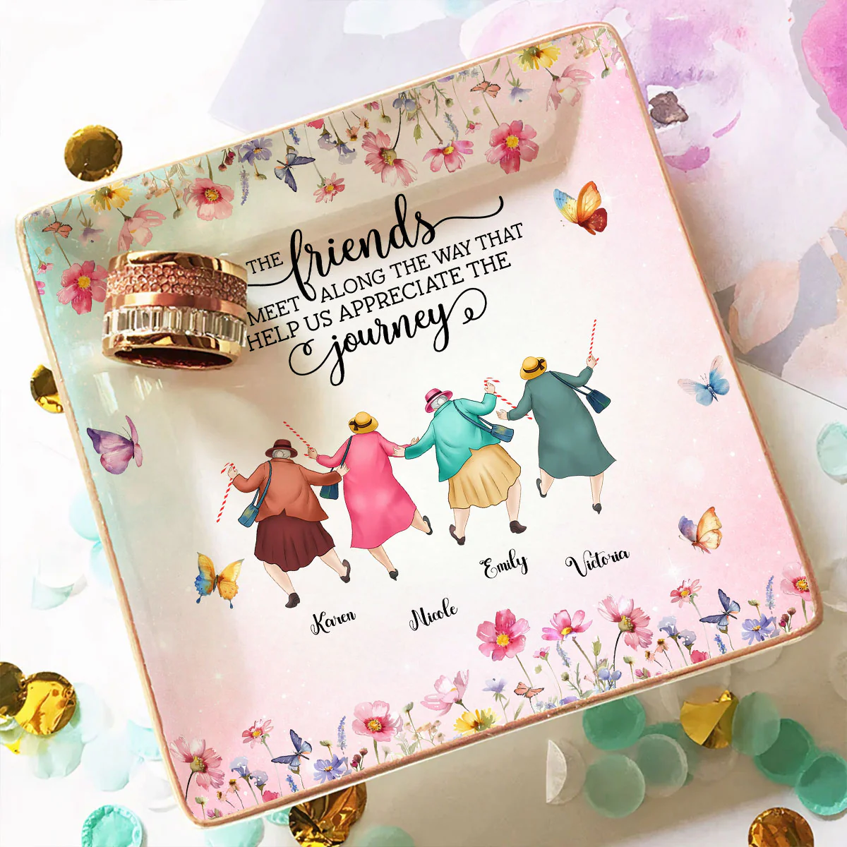 Every Chapter Better With Friends - Personalized Custom Jewelry Dish - Image 4