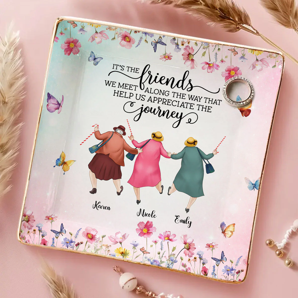 Every Chapter Better With Friends - Personalized Custom Jewelry Dish - Image 5