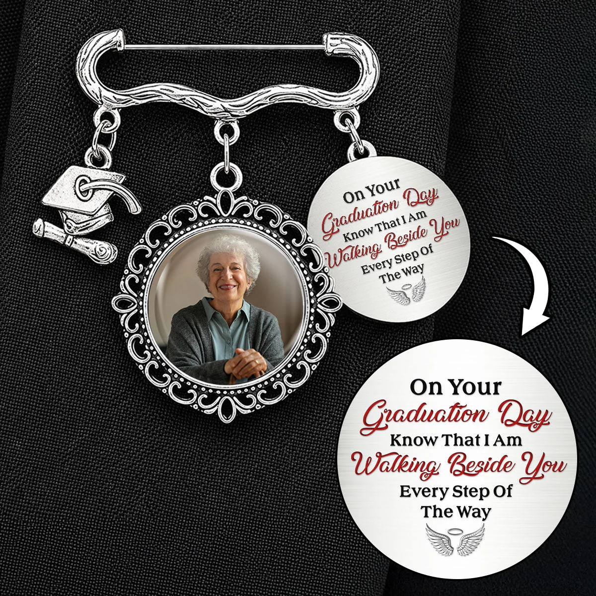 Every Step Of The Way - Personalized Custom Graduation Tassel Pin