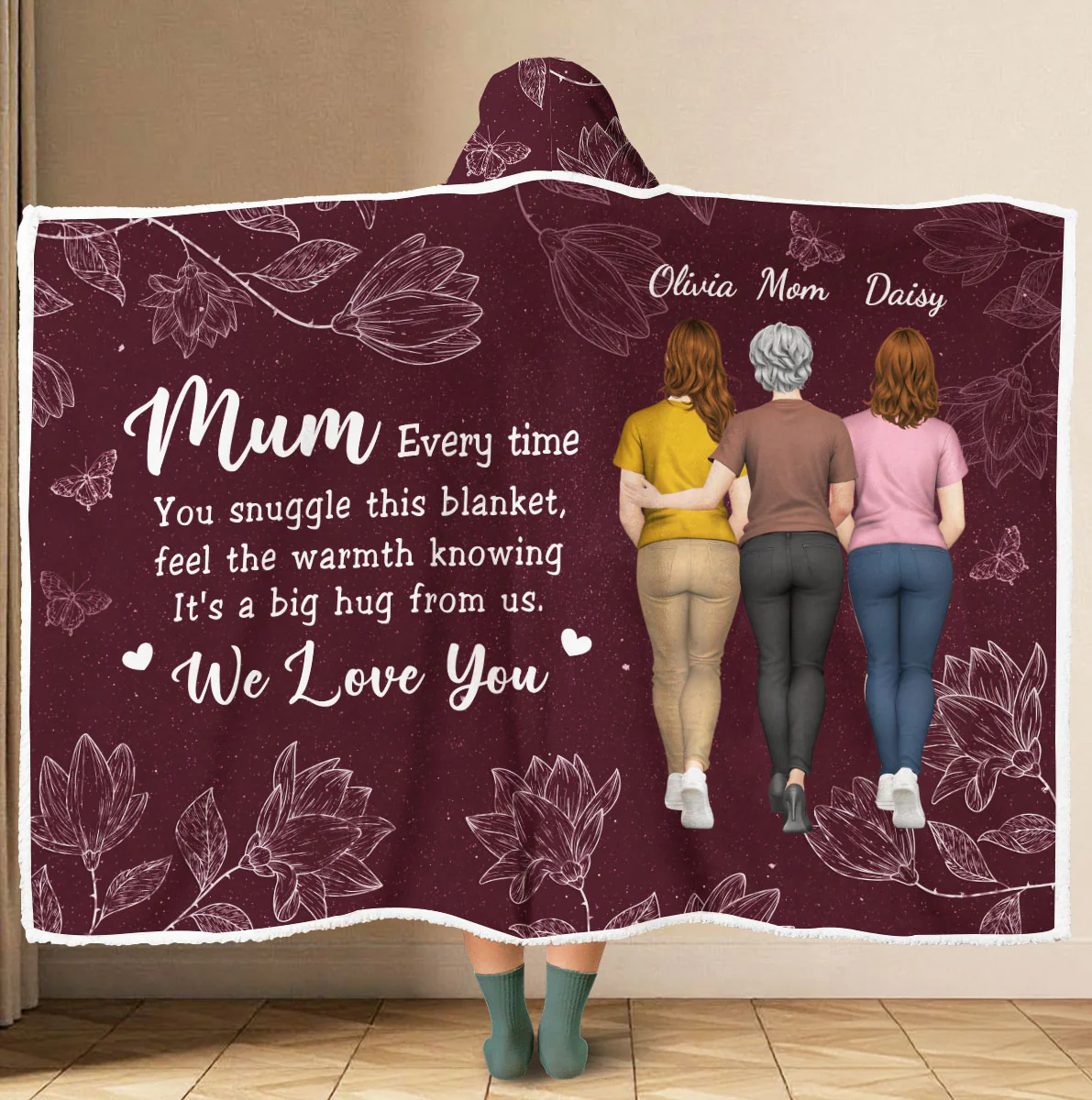 Every Time You Snuggle This Blanket - Personalized Custom Hooded Blanket - Image 4