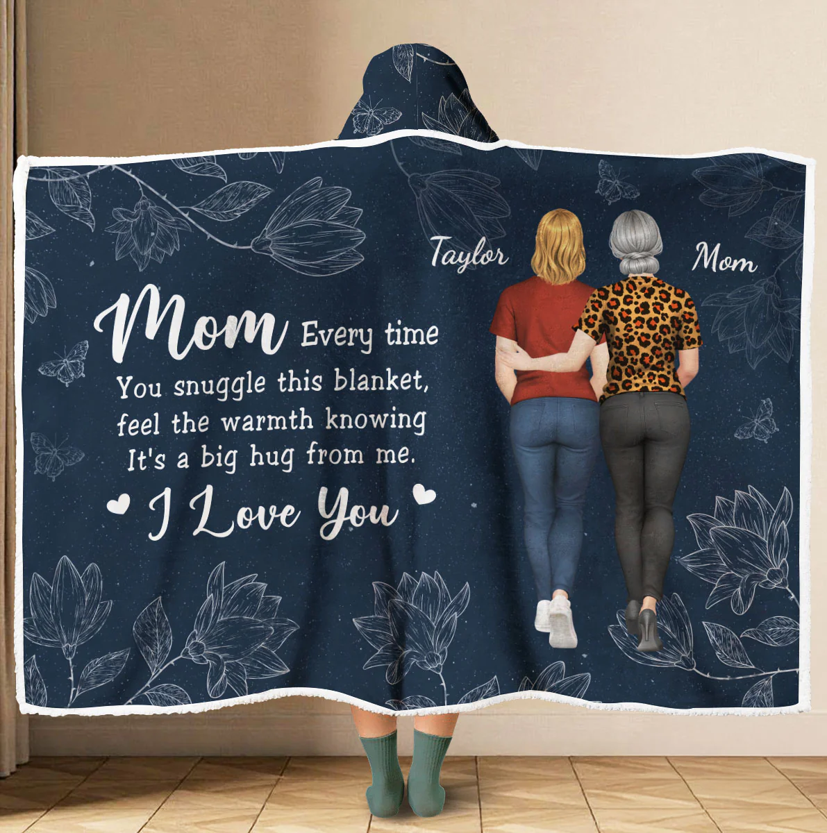 Every Time You Snuggle This Blanket - Personalized Custom Hooded Blanket - Image 5