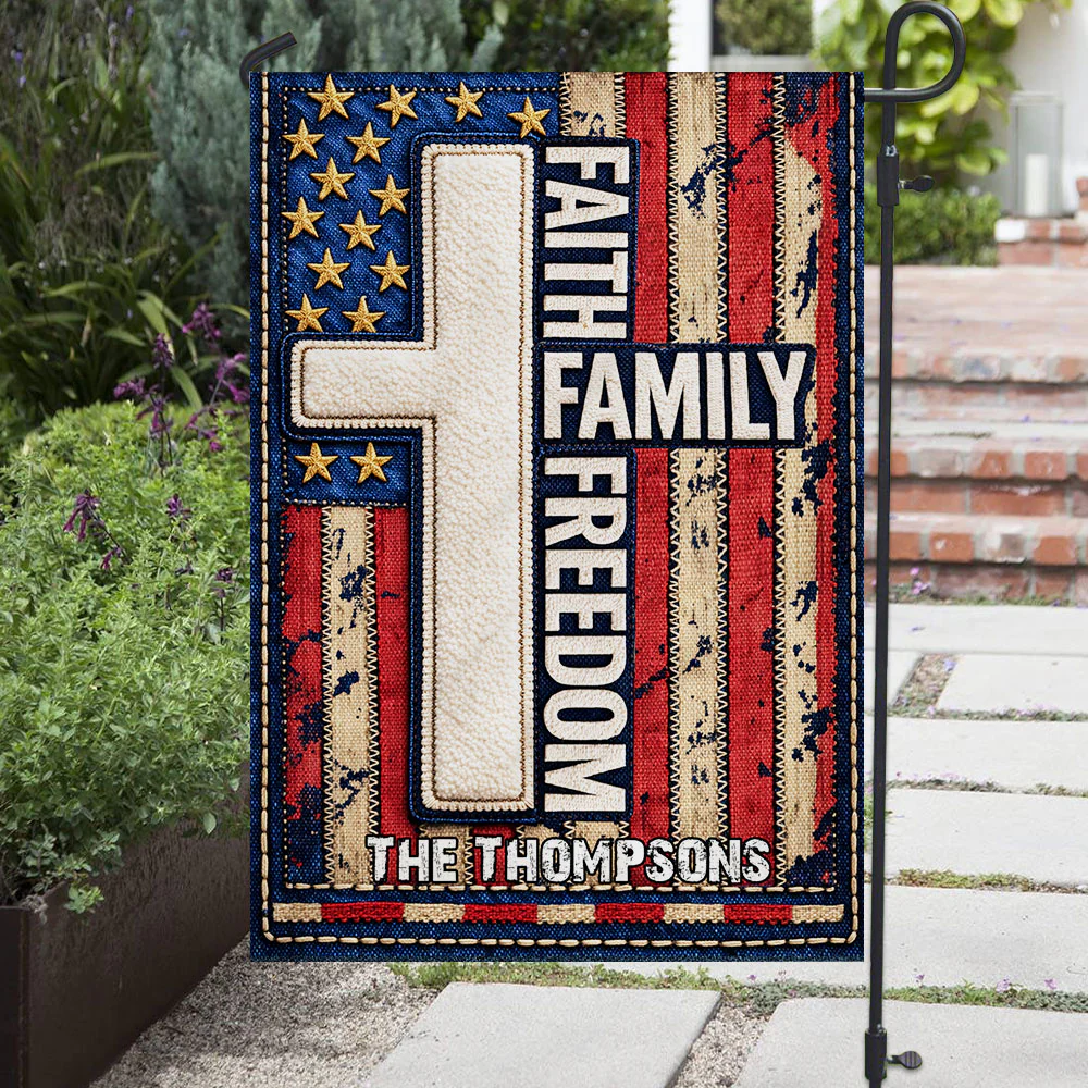 Faith Freedom - Personalized Custom Flag - Image 4