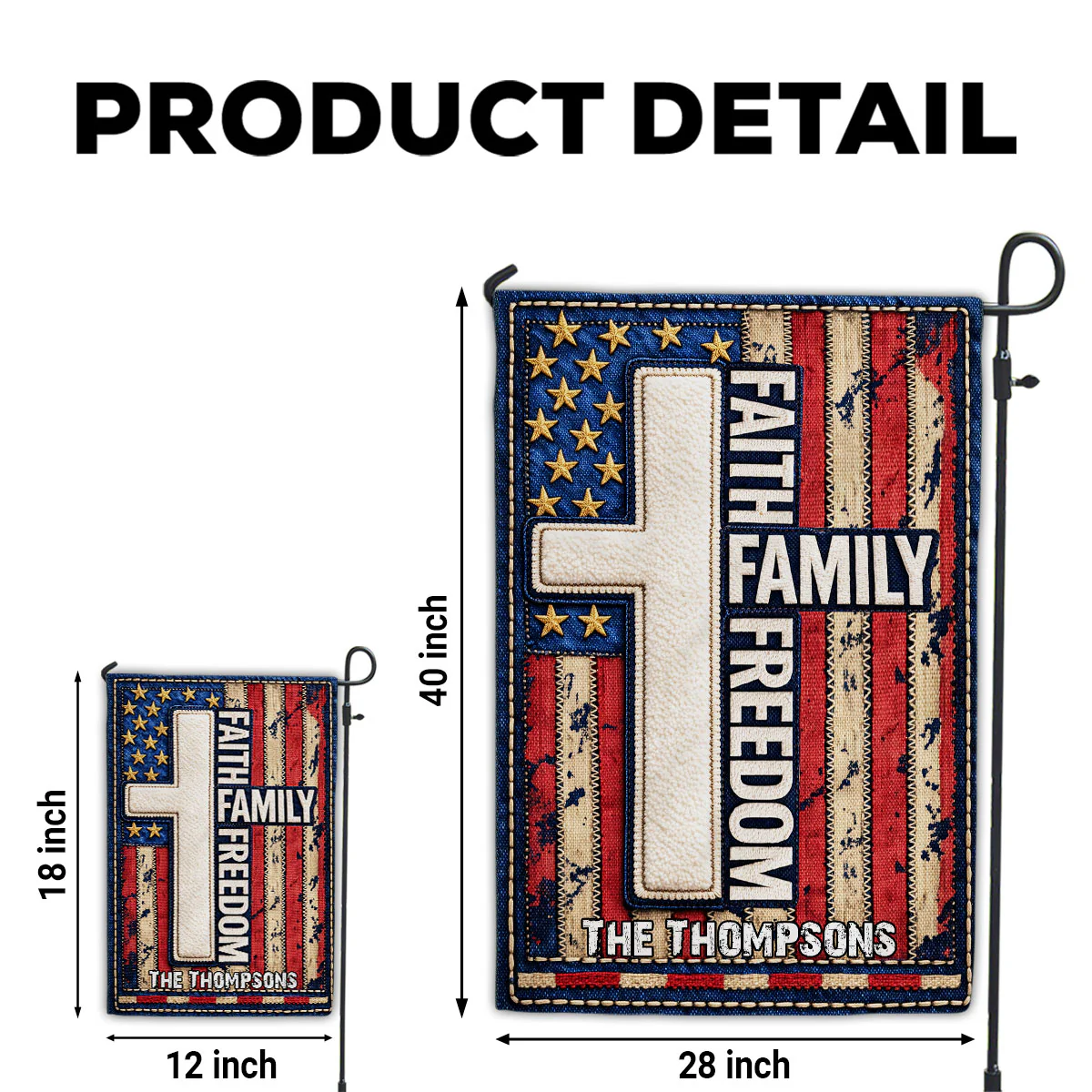 Faith Freedom - Personalized Custom Flag - Image 5