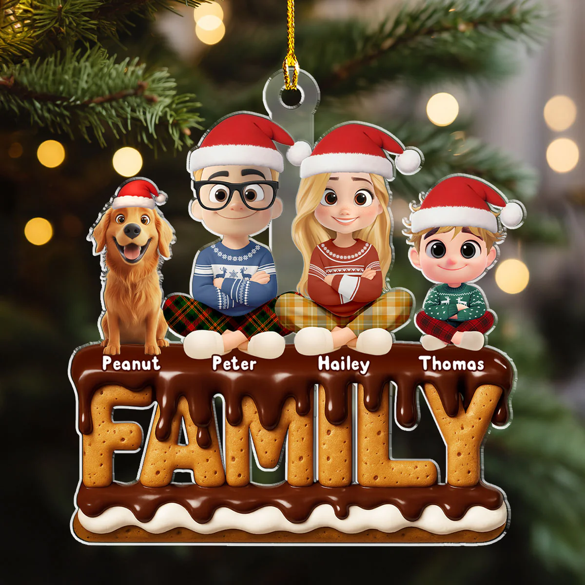 Family Christmas 2025 - Personalized Custom Acrylic Ornament