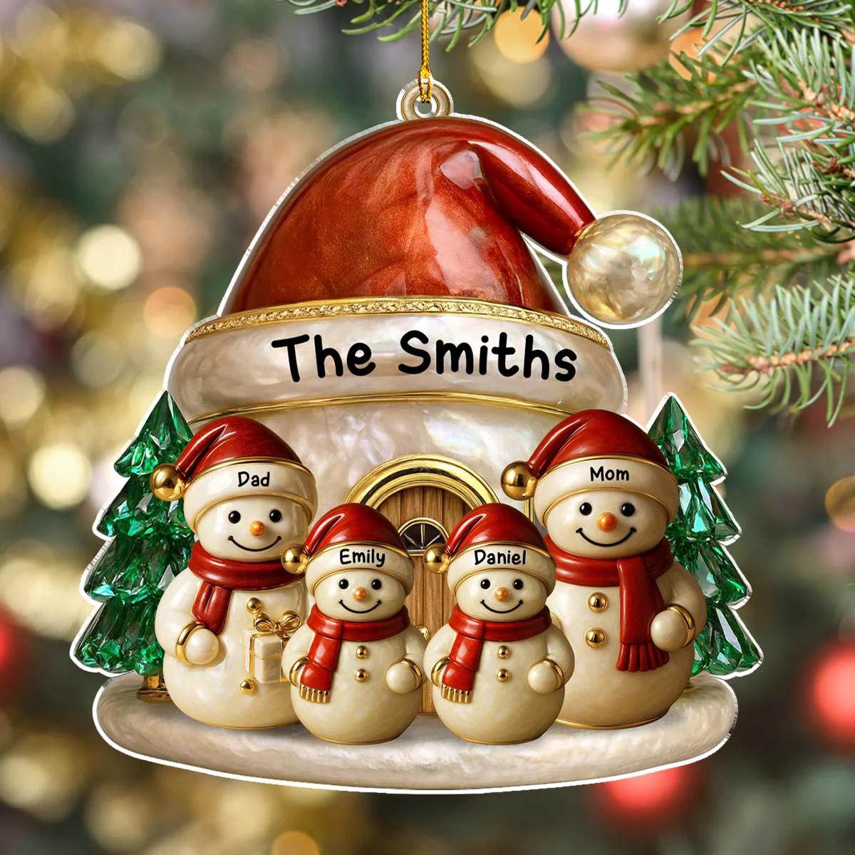 Family Christmas Brings Lasting Joy - Personalized Custom 3D Inflated Effect Acrylic Ornament - Image 5