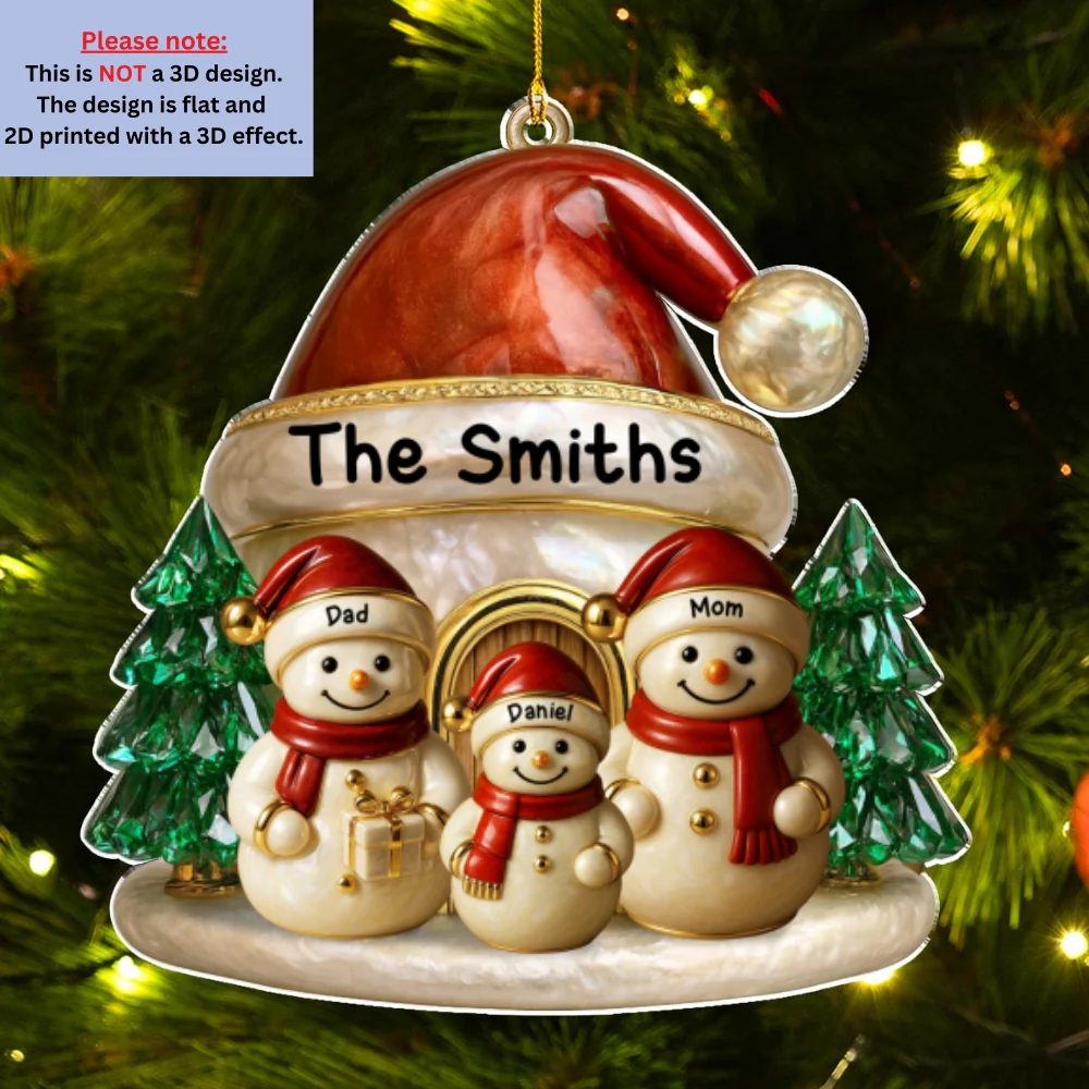 Family Christmas Brings Lasting Joy - Personalized Custom 3D Inflated Effect Acrylic Ornament - Image 7